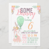 Invitation Carton d'invitation d'anniversaire de Some Bunny (Devant / Derrière)