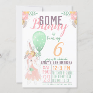Invitation Carton d'invitation d'anniversaire de Some Bunny