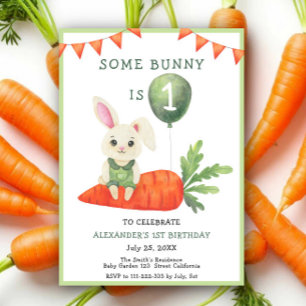 Invitation Carton d'invitation d'anniversaire de Some Bunny i