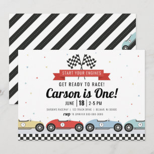 Invitation Carton d'invitation d'anniversaire de voiture de c