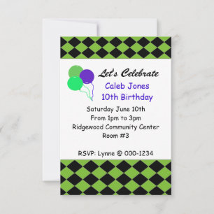 Invitation Carton d'invitation d'anniversaire diamant noir et