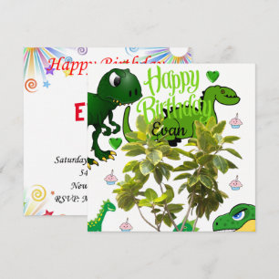 Invitation Carton d'invitation d'anniversaire Dinosaure
