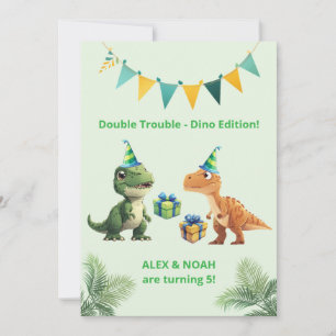 Invitation Carton d'invitation d'anniversaire Dinosaure pour 