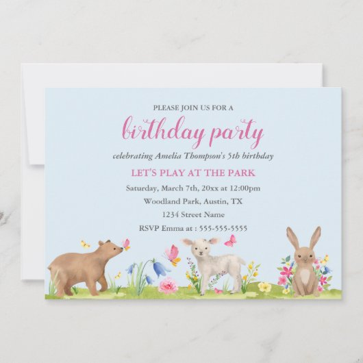 Invitation Carton d'invitation d'anniversaire Enfants Fleur p (Devant)