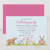 Invitation Carton d'invitation d'anniversaire Enfants Fleur p (Devant / Derrière)