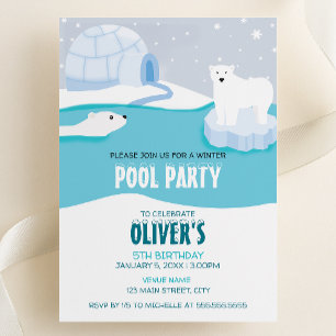 Invitation Carton d'invitation d'anniversaire Fête de piscine