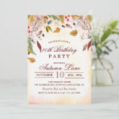 Invitation Carton d'invitation d'anniversaire Feuilles d'auto (Debout devant)