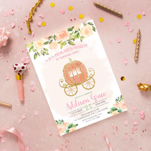 Invitation Carton d'invitation d'anniversaire fille paillette