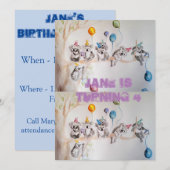 Invitation Carton d'invitation d'anniversaire fille peinture (Devant / Derrière)