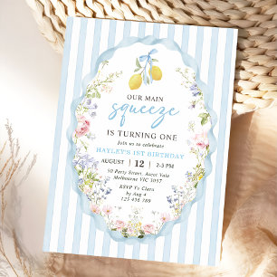 Invitation Carton d'invitation d'anniversaire Fleur de citron
