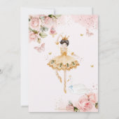 Invitation Carton d'invitation d'anniversaire Floral Ballerin (Dos)