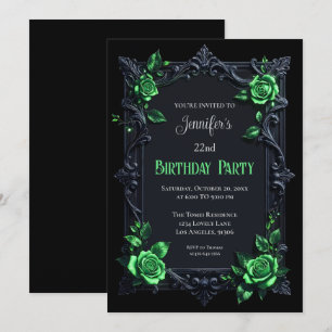 Invitation Carton d'invitation d'anniversaire Floral gothique