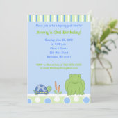 Invitation Carton d'invitation d'anniversaire Friendly Frog & (Debout devant)