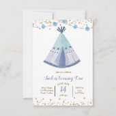 Invitation Carton d'invitation d'anniversaire garçon teepee t (Devant)