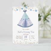 Invitation Carton d'invitation d'anniversaire garçon teepee t (Debout devant)