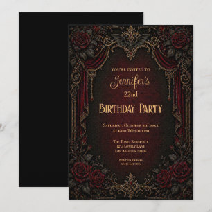Invitation Carton d'invitation d'anniversaire gothique vampir