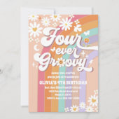 Invitation Carton d'invitation d'anniversaire Groovy Rainbow  (Devant)