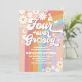 Invitation Carton d'invitation d'anniversaire Groovy Rainbow  (Debout devant)