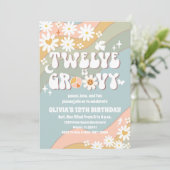 Invitation Carton d'invitation d'anniversaire Groovy Retro Da (Debout devant)