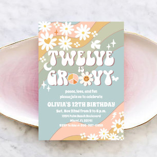 Invitation Carton d'invitation d'anniversaire Groovy Retro Da