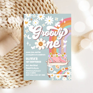 Invitation Carton d'invitation d'anniversaire Groovy Retro Da