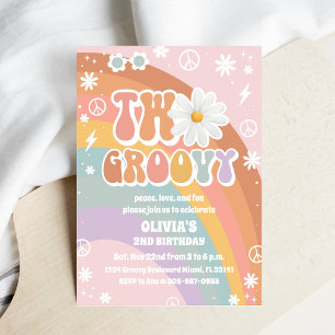 Invitation Carton d'invitation d'anniversaire Groovy Retro Da