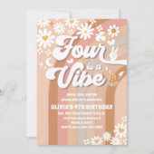 Invitation Carton d'invitation d'anniversaire Groovy Retro Da (Devant)