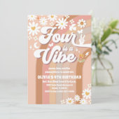 Invitation Carton d'invitation d'anniversaire Groovy Retro Da (Debout devant)