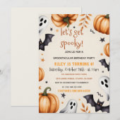 Invitation Carton d'invitation d'anniversaire Halloween pour (Devant / Derrière)