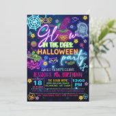Invitation Carton d'invitation d'anniversaire Halloween qui b (Debout devant)