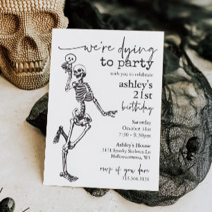 Invitation Carton d'invitation d'anniversaire Halloween squel
