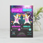 Invitation Carton d'invitation d'anniversaire Licorne Dabbing (Debout devant)