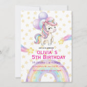 Invitation Carton d'invitation d'anniversaire Licorne | Fête  (Devant)