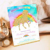 Invitation Carton d'invitation d'anniversaire Licorne Pastel 