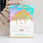 Invitation Carton d'invitation d'anniversaire Licorne Pastel 