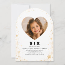 Carton d'invitation d'anniversaire Luxe Étoile Dor