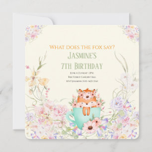 Invitation Carton d'invitation d'anniversaire magique Fleur d