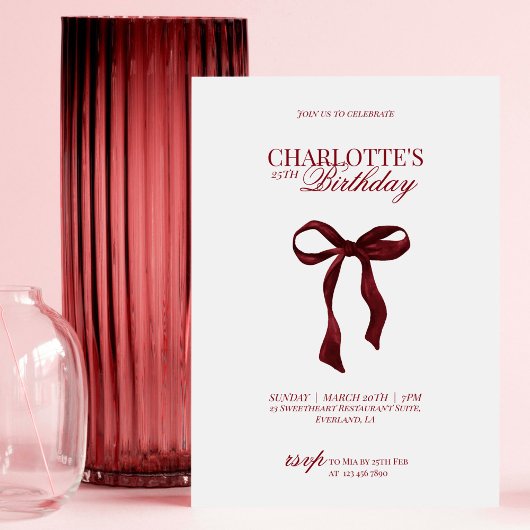 Invitation Carton d'invitation d'anniversaire moderne avec un