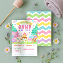 Carton d'invitation d'anniversaire pastel pour fil