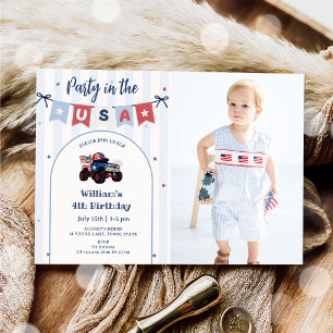 Invitation Carton d'invitation d'anniversaire patriotique Rou