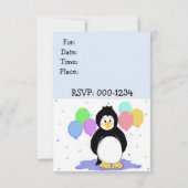 Invitation Carton d'invitation d'anniversaire Pingouin et Bal (Dos)