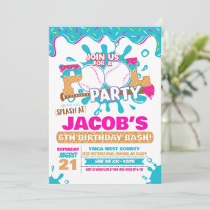 Invitation Carton d'invitation d'anniversaire Piscine de gout