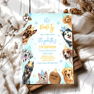 Invitation Carton d'invitation d'anniversaire pour chien Let'