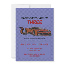 Carton d'invitation d'anniversaire pour course aut