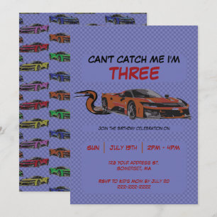 Invitation Carton d'invitation d'anniversaire pour course aut