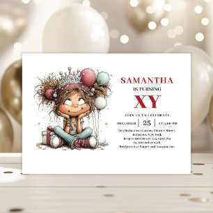 Invitation Carton d'invitation d'anniversaire pour fille fant