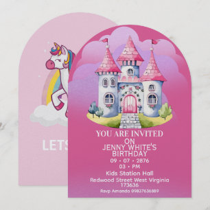 Invitation Carton d'invitation d'anniversaire pour fille sur 