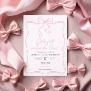 Invitation Carton d'invitation d'anniversaire pour filles