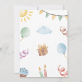 Invitation Carton d'invitation d'anniversaire pour tous les f (Dos)
