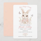 Invitation Carton d'invitation d'anniversaire pour un lapin q (Devant / Derrière)